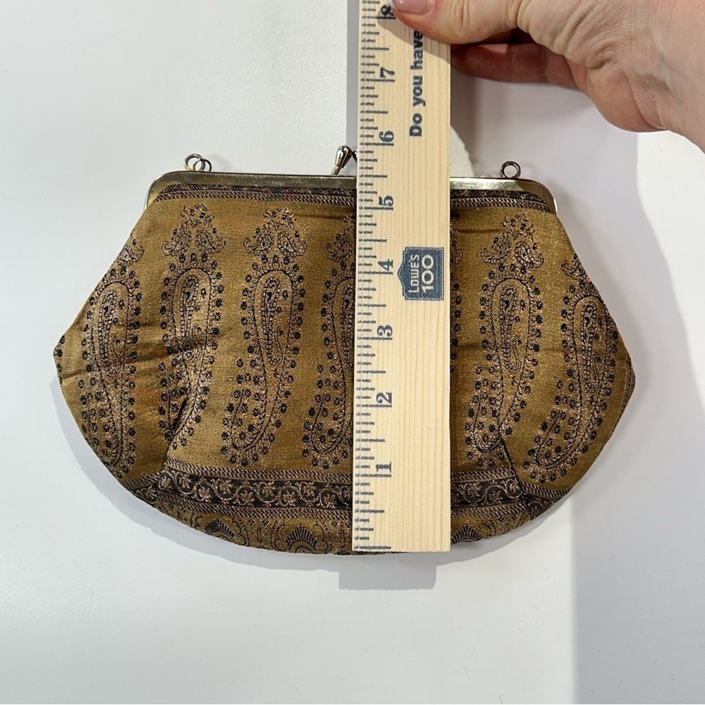 Cottage Product silk evening clutch paisley gold black - Picture 12 of 13